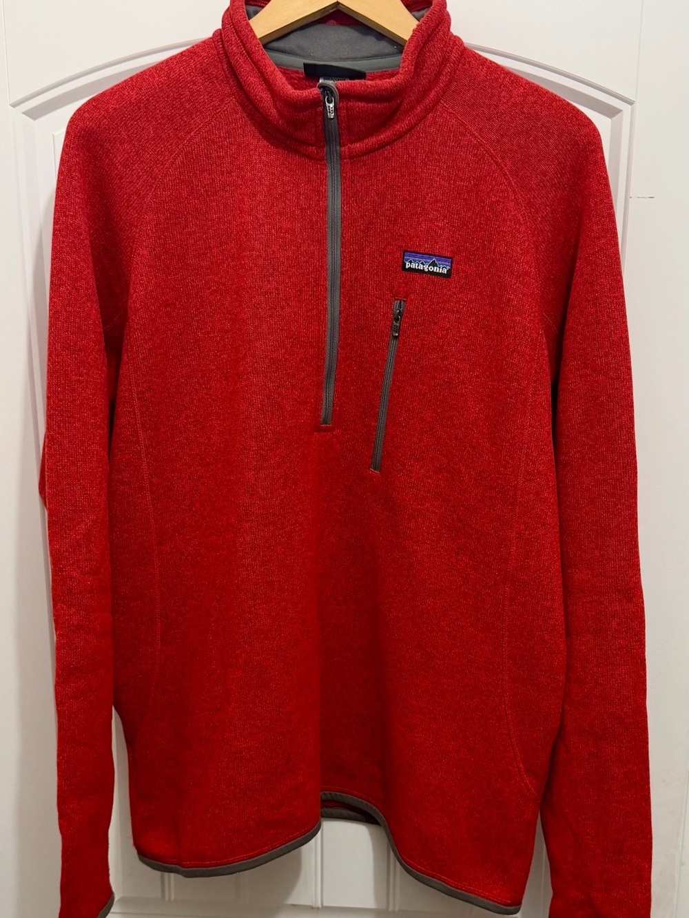 Patagonia Men’s Better Sweater, Quarter Zip Pullover, Red, Size Large, 25521